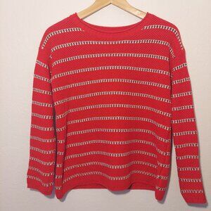 NWOT Women's Esprit Striped Red Crewneck Sweater Size Small